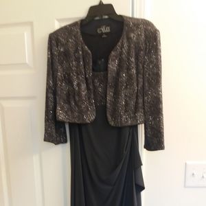 Alexis Formal Dress, Slate Grey. 2 pc, Sz 14